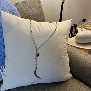 34 in custom Taylor and Tessier mixed metal star and moon necklace